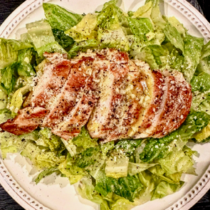 Homemade Caesar Salad with Roasted Chickpeas